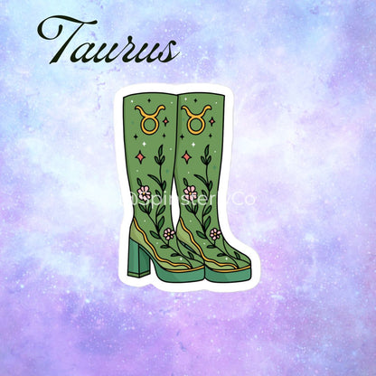 Zodiac Stickers All 12 Signs | Die-Cut Satin Boot Sticker Set - Spinsterly Co