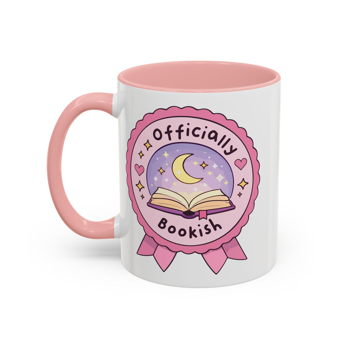Officially Bookish Accent Coffee Mug | Pink Interior - Spinsterly Co
