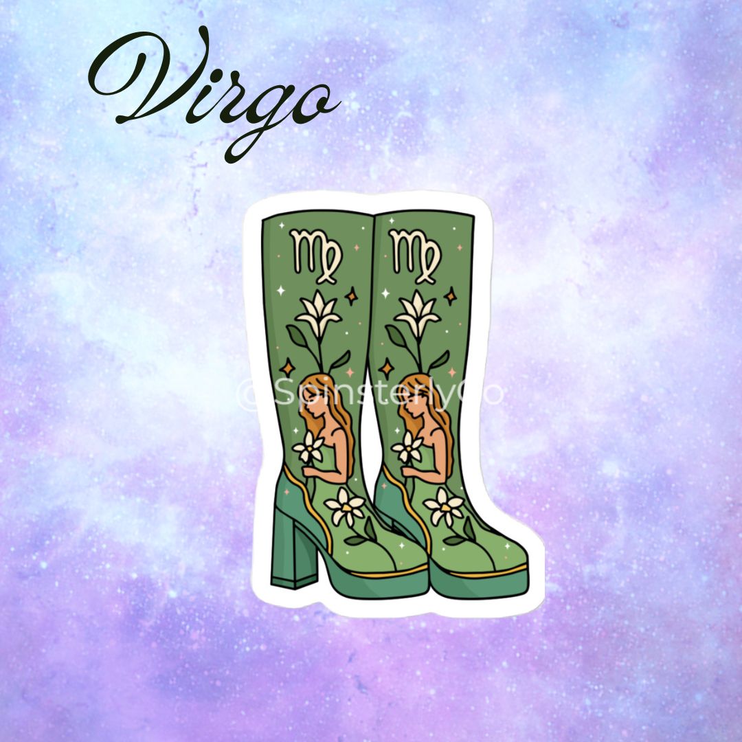 Zodiac Stickers All 12 Signs | Die-Cut Satin Boot Sticker Set - Spinsterly Co