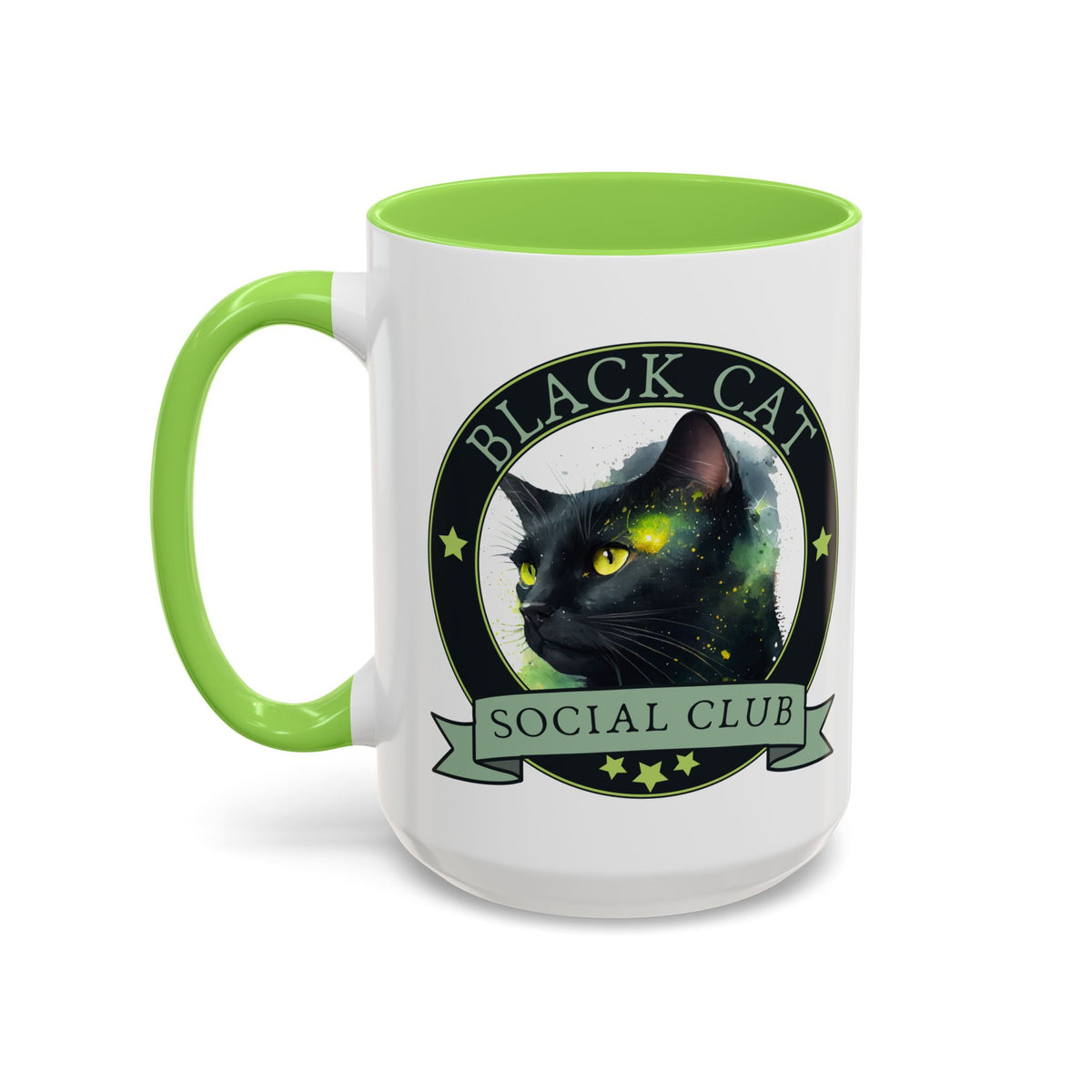 Black Cat Social Club Accent Coffee Mug | Witchy Cat Lover Gift 11oz 15oz - Spinsterly Co
