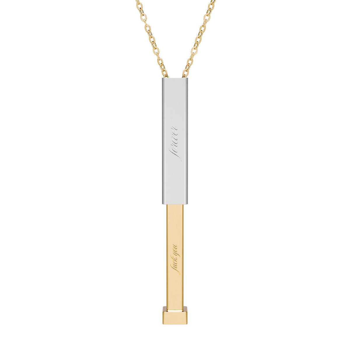 Hidden Message Sliding Bar Necklace | Engravable Secret Message Pendant - Spinsterly Co