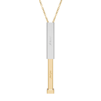 Hidden Message Sliding Bar Necklace | Engravable Secret Message Pendant - Spinsterly Co