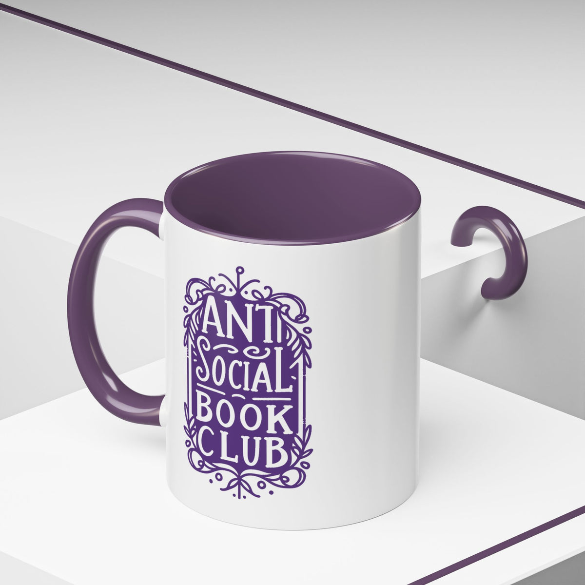 Anti Social Book Club Ornate Victorian Accent Coffee Mug | Introvert Reader Gift - Spinsterly Co