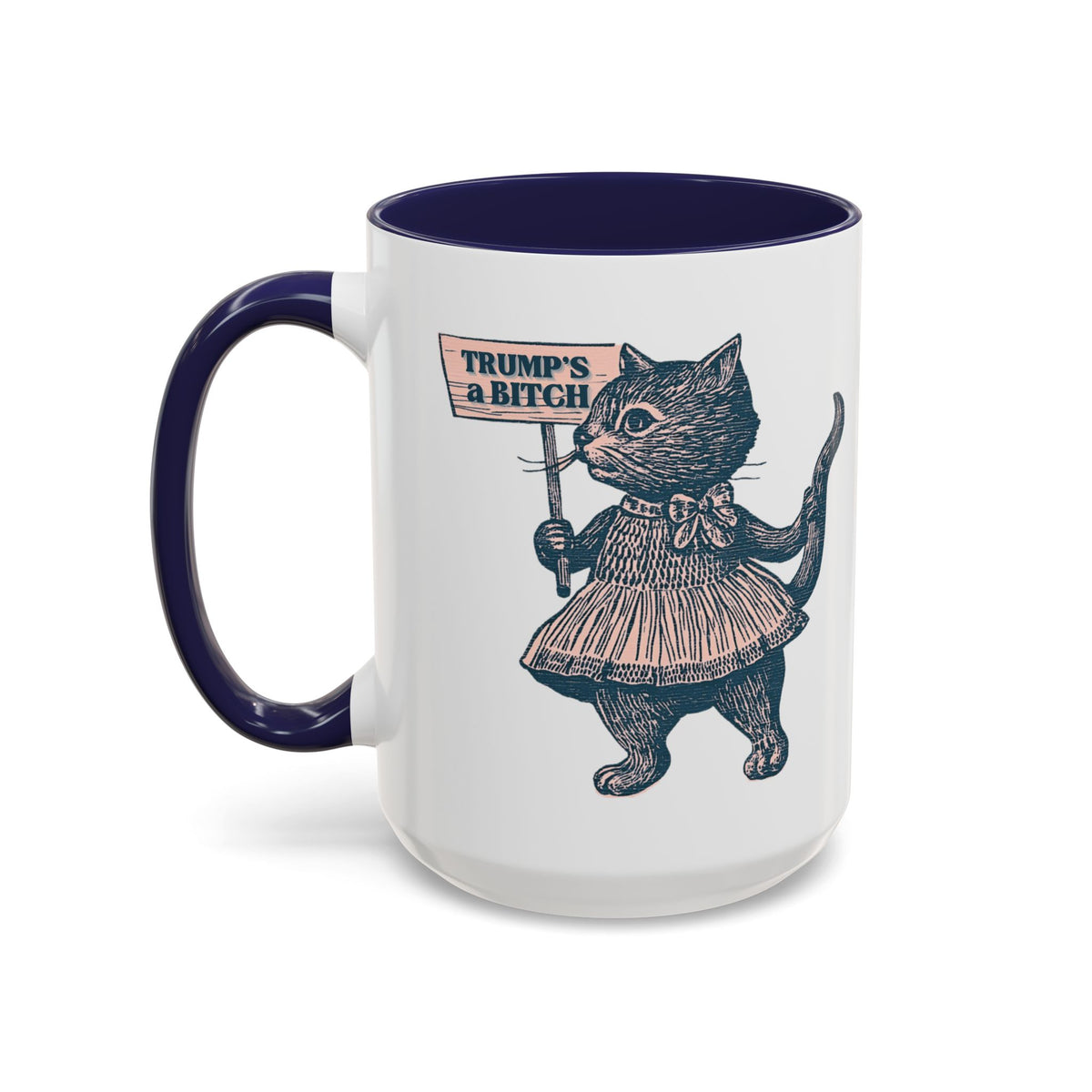 Vintage Protest Cat Accent Coffee Mug | Victorian Cat Political Protest Mug - Spinsterly Co
