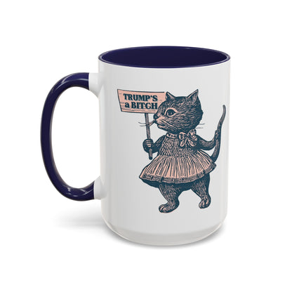 Vintage Protest Cat Accent Coffee Mug | Victorian Cat Political Protest Mug - Spinsterly Co