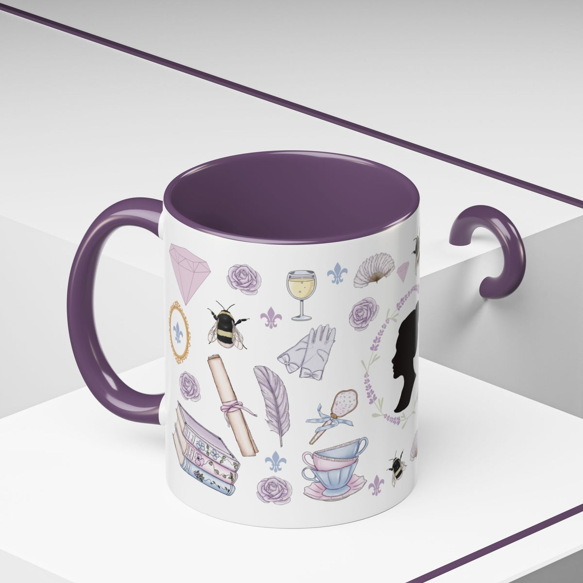 Mentally Dating a Duke Accent Coffee Mug | Regency Romance Purple Floral - Spinsterly Co