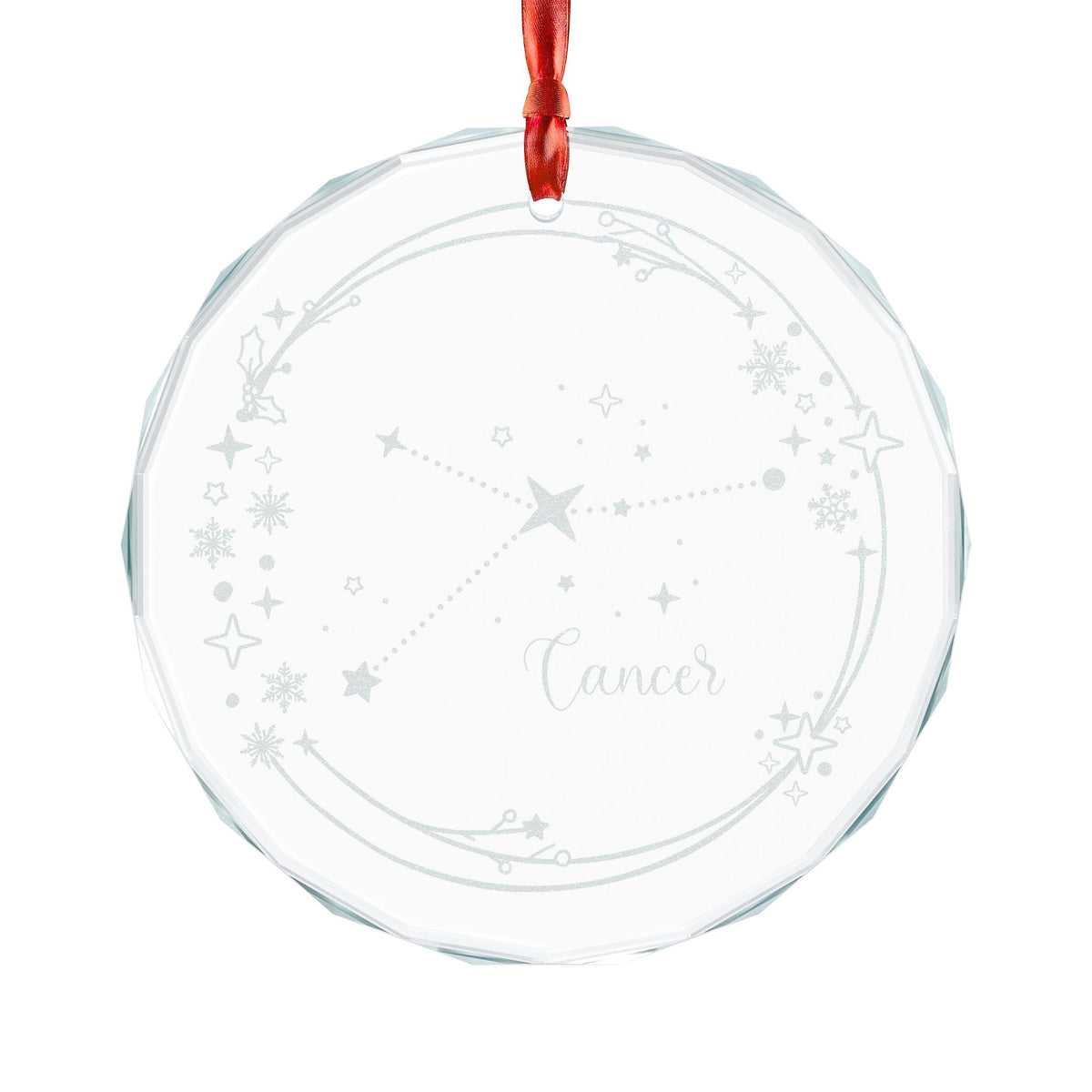 Cancer Constellation Crystal Glass Ornament | Engraved Zodiac Star Map Gift - Spinsterly Co