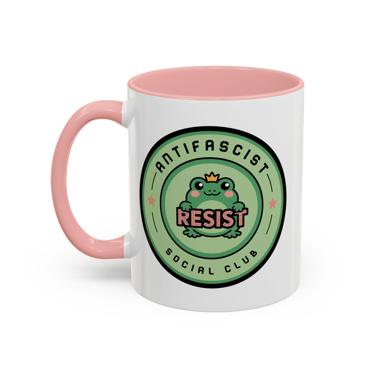 Antifascist Social Club Resist Accent Coffee Mug | Kawaii Frog Political Mug - Spinsterly Co