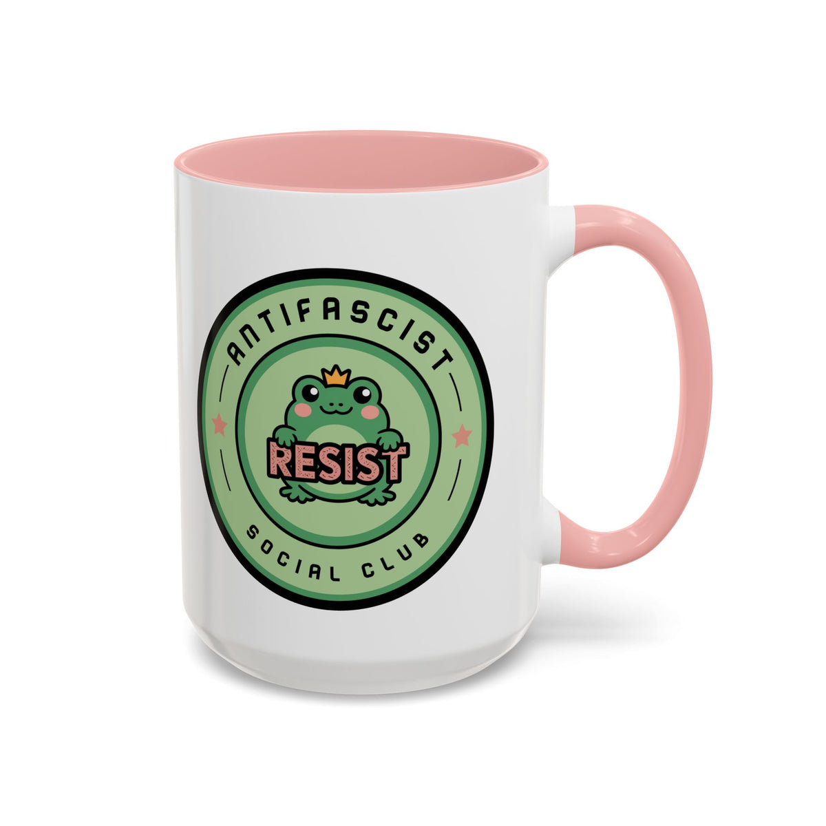 Antifascist Social Club Resist Accent Coffee Mug | Kawaii Frog Political Mug - Spinsterly Co