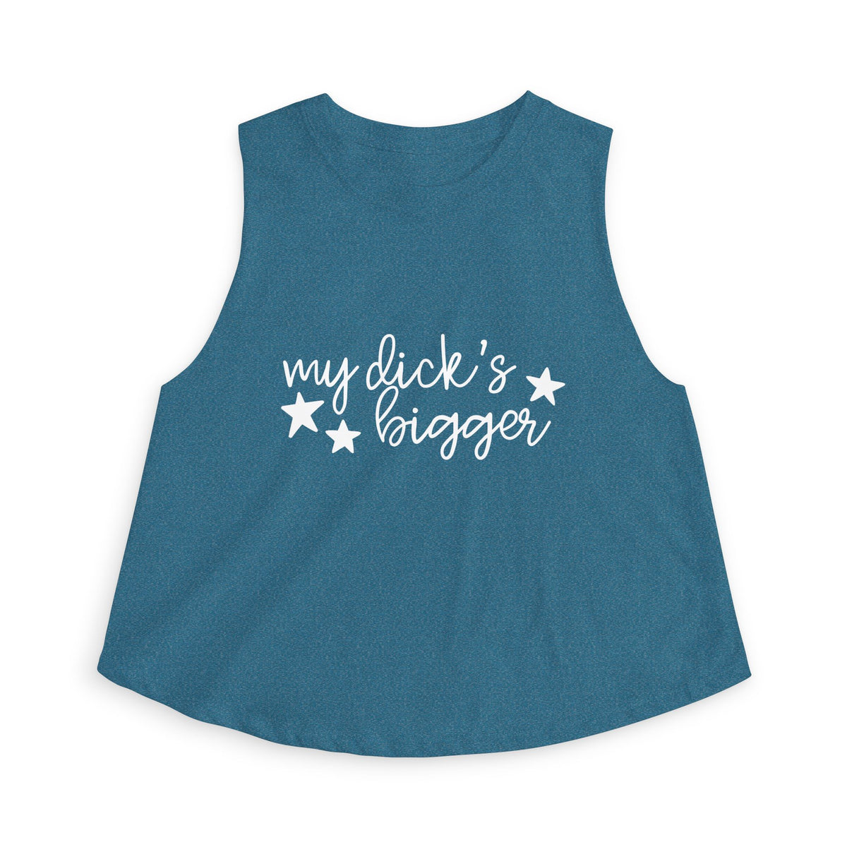 My D!ck's Bigger Crop Top | Funny Feminist Women's Cropped Tank - Spinsterly Co