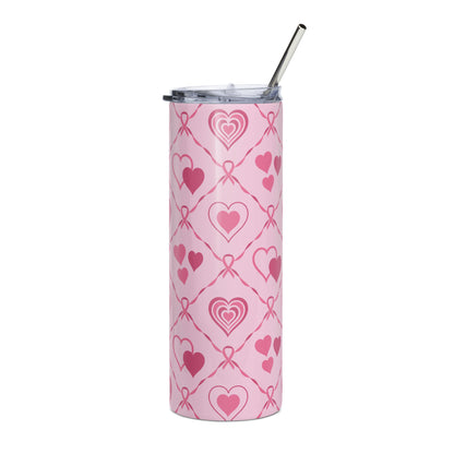 Breast Cancer Awareness Tumbler with Stainless Steel Straw | 20 oz Pink Ribbon Gift - Spinsterly Co