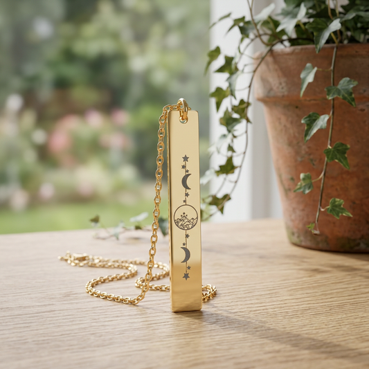 Starlight City Vertical Bar Necklace | Romantasy Fae Jewelry - Spinsterly Co
