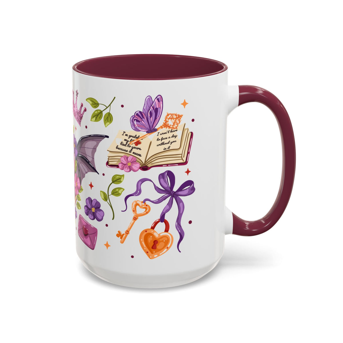 Winged Dagger Crown Romantasy Collage Coffee Mug | Bookish Fantasy Gift - Spinsterly Co