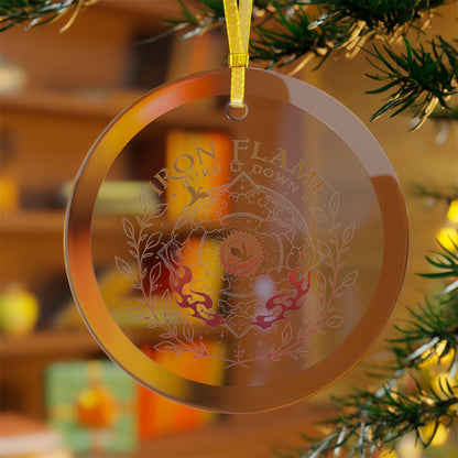 Burn It Down Dragon Flame Glass Ornament | Romantasy Book Lover Holiday Gift - Spinsterly Co