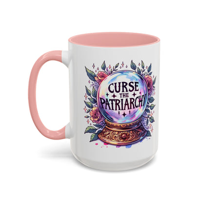 Curse the Patriarchy Floral Crystal Ball Accent Coffee Mug | Witchy Feminist Gift - Spinsterly Co