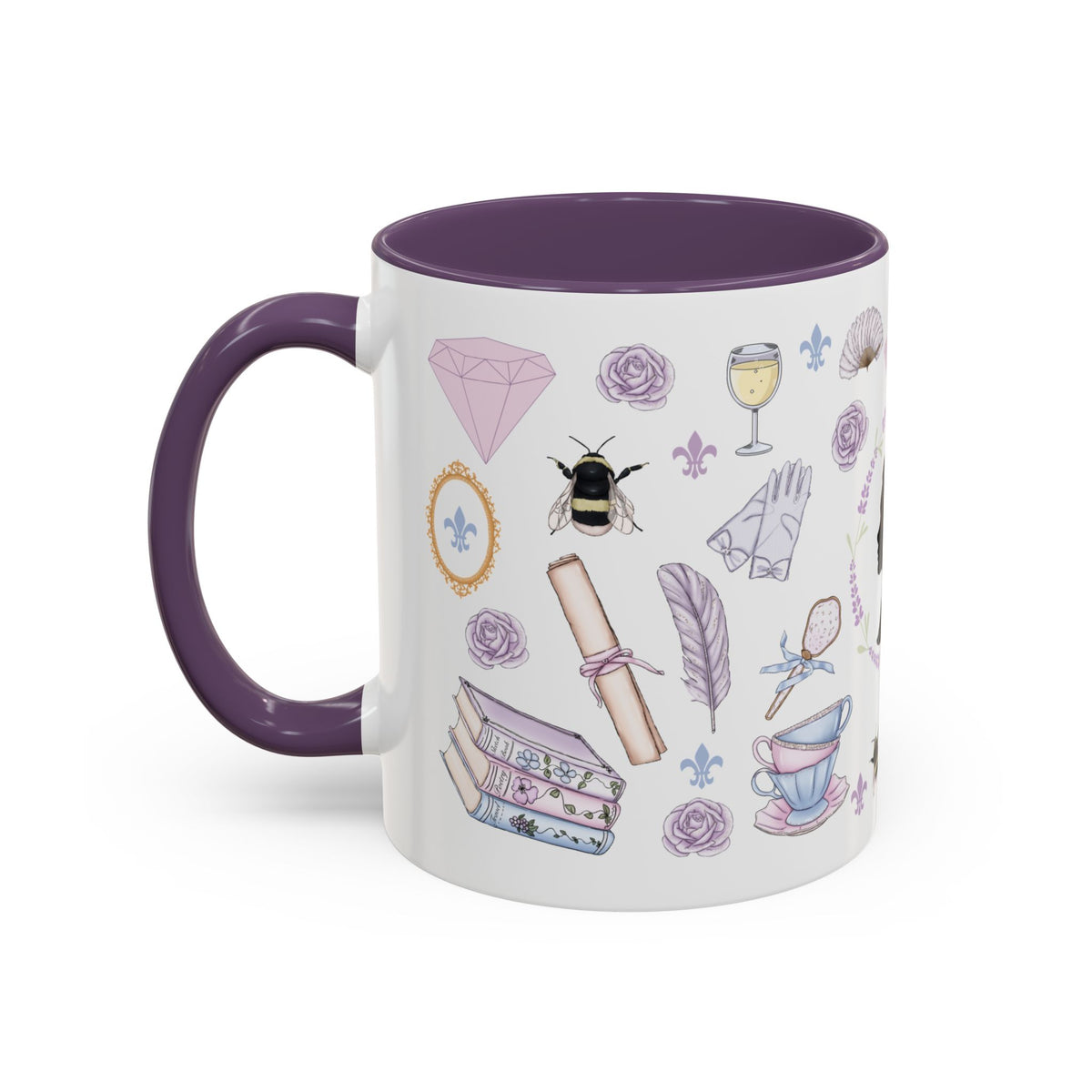 Mentally Dating a Duke Accent Coffee Mug | Regency Romance Purple Floral - Spinsterly Co