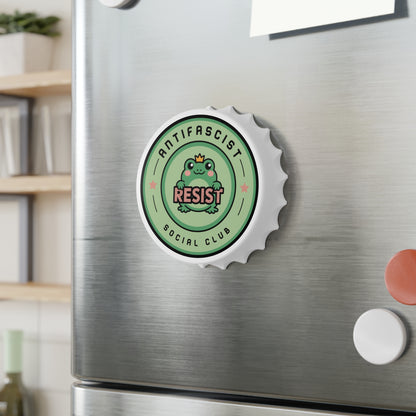 Antifascist Social Club Resist Bottle Opener | Kawaii Frog Political Bar Tool - Spinsterly Co