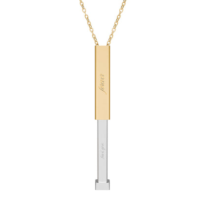 Hidden Message Sliding Bar Necklace | Engravable Secret Message Pendant - Spinsterly Co