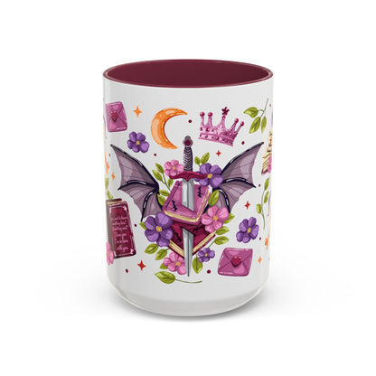 Winged Dagger Crown Romantasy Collage Coffee Mug | Bookish Fantasy Gift - Spinsterly Co