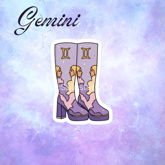 Zodiac Stickers All 12 Signs | Die-Cut Satin Boot Sticker Set - Spinsterly Co