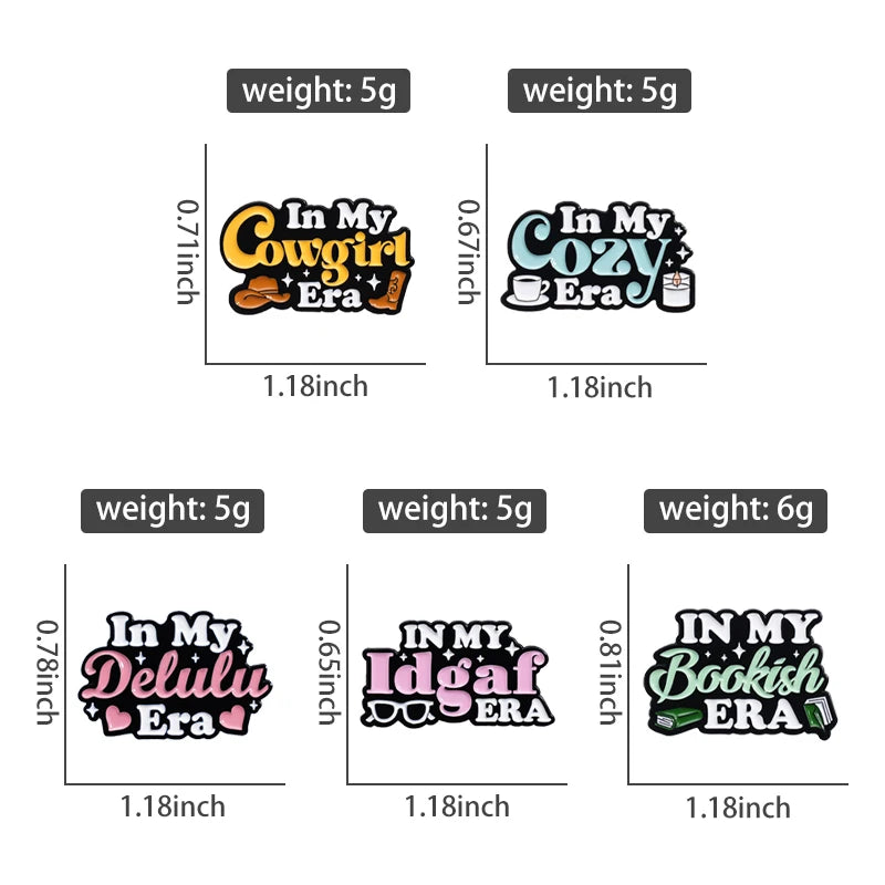 Funny Mood Era Enamel Pins | Lapel Pins for Her