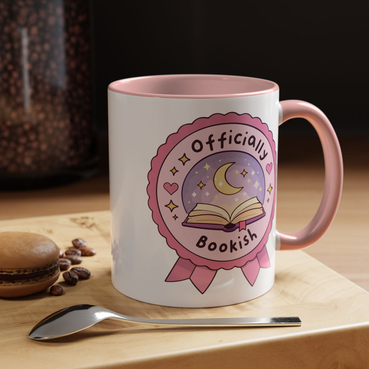 Officially Bookish Accent Coffee Mug | Pink Interior - Spinsterly Co