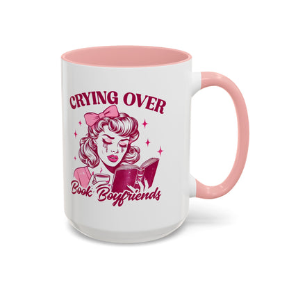 Crying Over Book Boyfriends Retro Pin-Up Accent Coffee Mug | Bookish Reader Gift - Spinsterly Co