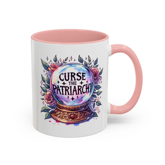 Curse the Patriarchy Floral Crystal Ball Accent Coffee Mug | Witchy Feminist Gift - Spinsterly Co