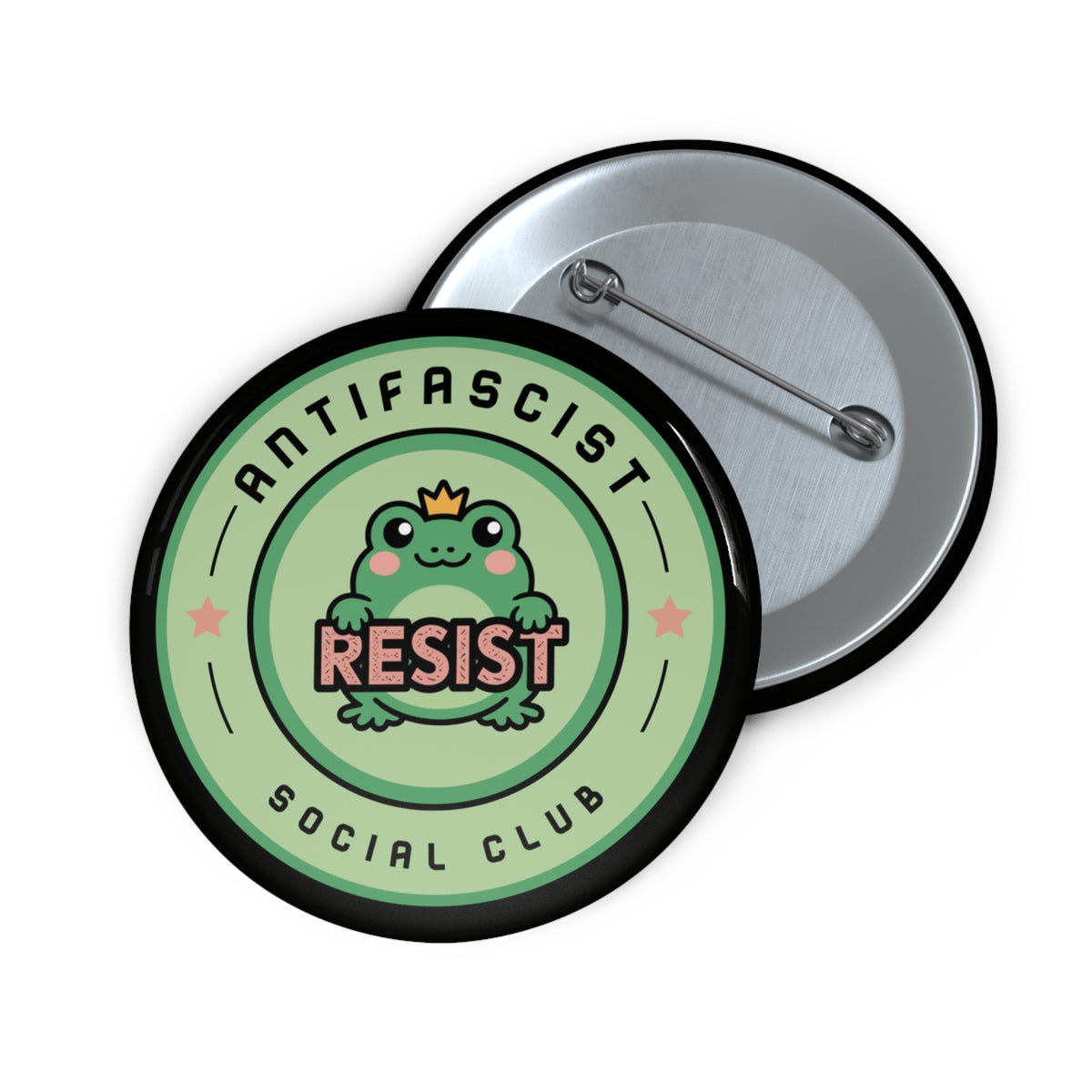 Antifascist Social Club Resist Pin Button | Kawaii Frog Political Badge - Spinsterly Co