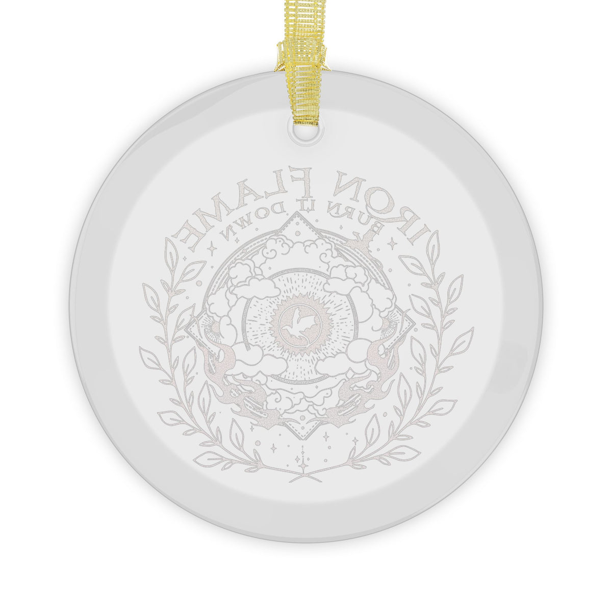 Burn It Down Dragon Flame Glass Ornament | Romantasy Book Lover Holiday Gift - Spinsterly Co