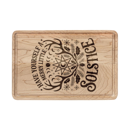 Solstice Mandala Engraved Wooden Cutting Board | Maple or Walnut Kitchen Board - Spinsterly Co