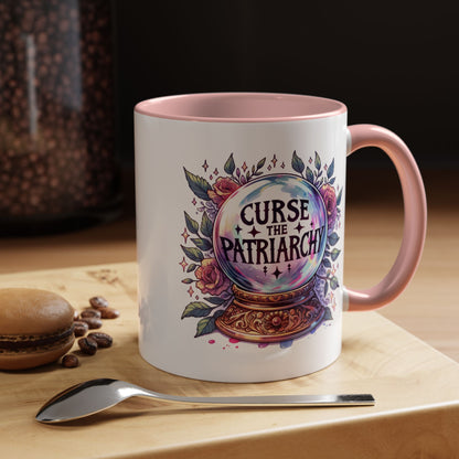 Curse the Patriarchy Floral Crystal Ball Accent Coffee Mug | Witchy Feminist Gift - Spinsterly Co