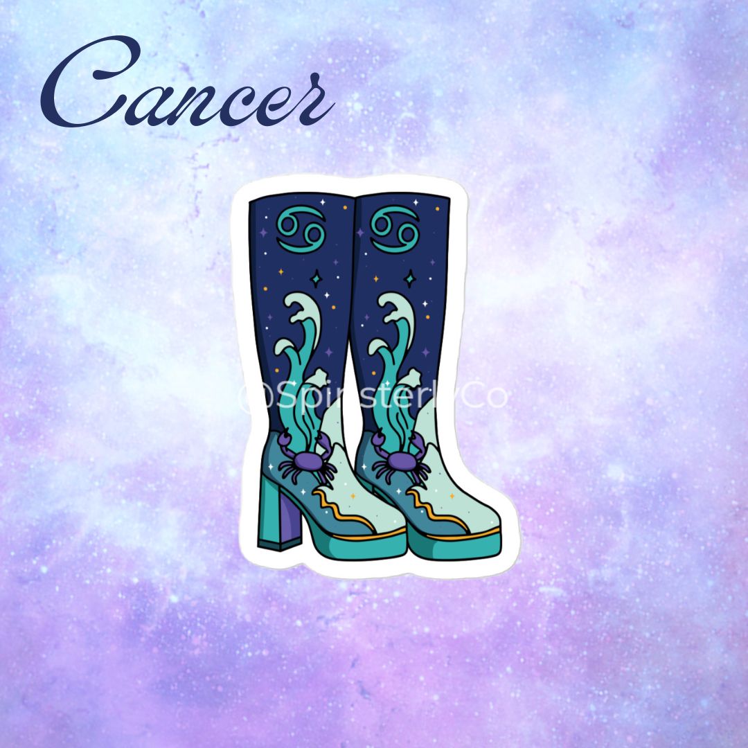 Zodiac Stickers All 12 Signs | Die-Cut Satin Boot Sticker Set - Spinsterly Co