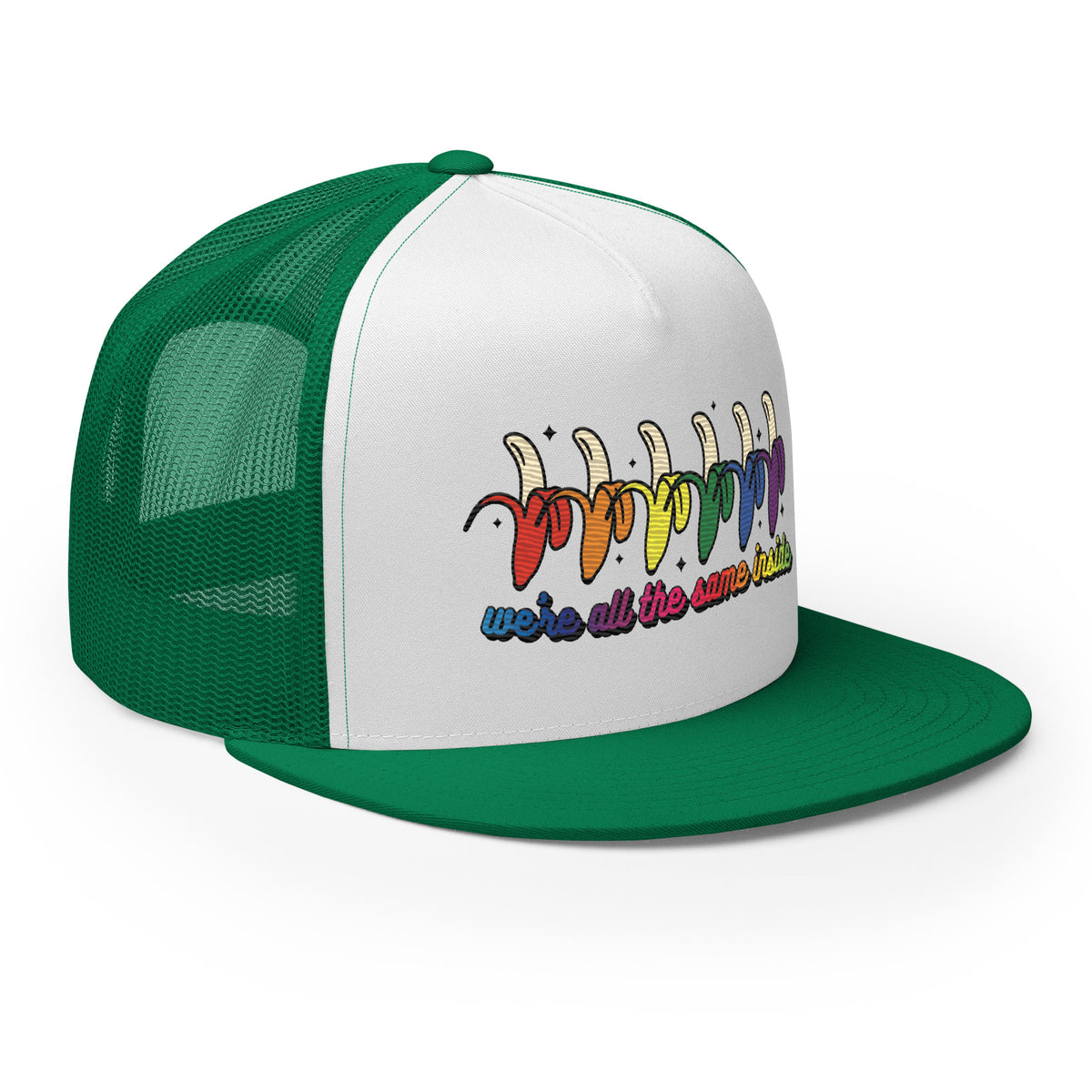 We're All the Same Inside Trucker Hat | Rainbow Banana LGBTQIA+ Pride Cap - Spinsterly Co