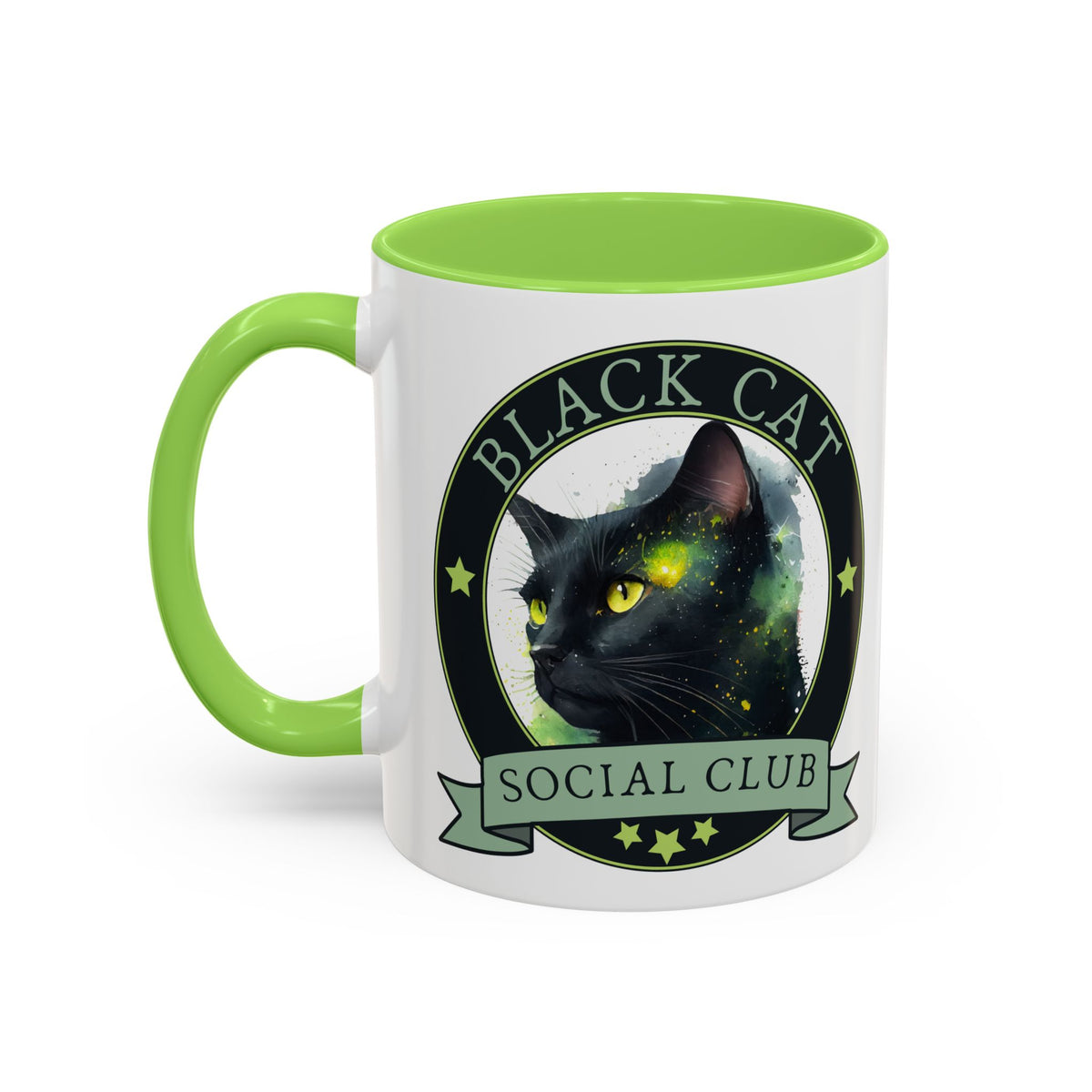 Black Cat Social Club Accent Coffee Mug | Witchy Cat Lover Gift 11oz 15oz - Spinsterly Co