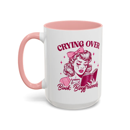 Crying Over Book Boyfriends Retro Pin-Up Accent Coffee Mug | Bookish Reader Gift - Spinsterly Co