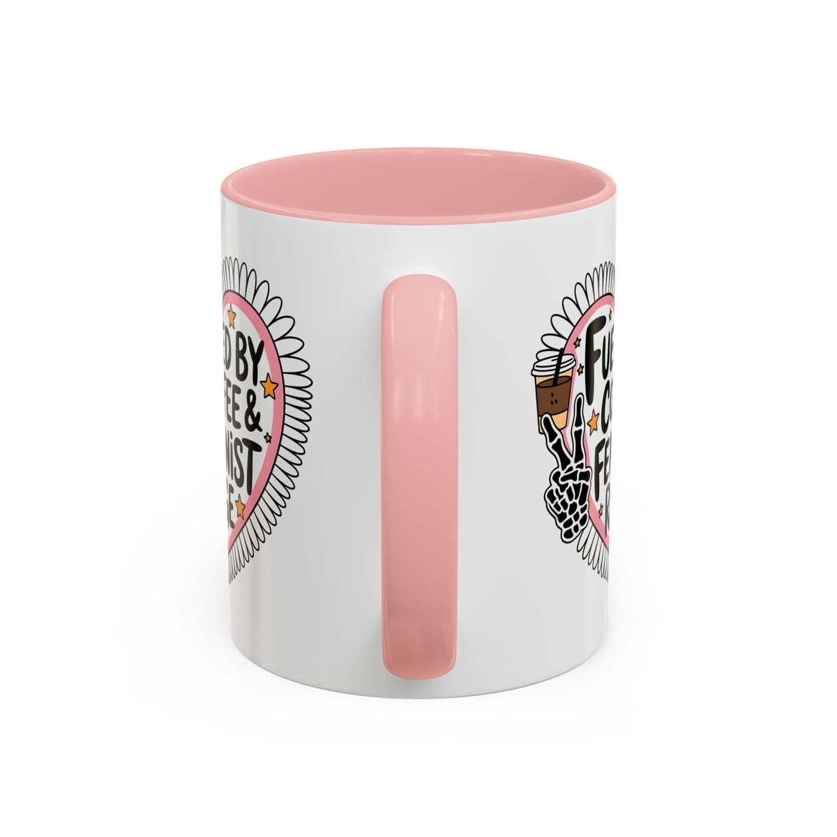 Fueled by Coffee & Feminist Rage Accent Coffee Mug | Funny Feminist Pink Gift - Spinsterly Co