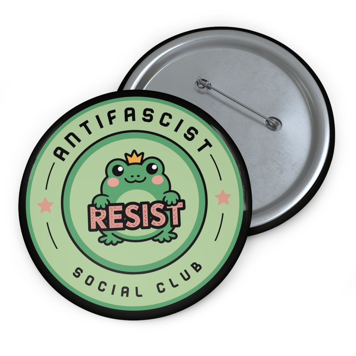 Antifascist Social Club Resist Pin Button | Kawaii Frog Political Badge - Spinsterly Co
