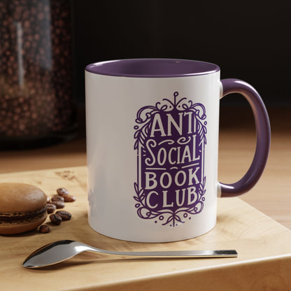 Anti Social Book Club Ornate Victorian Accent Coffee Mug | Introvert Reader Gift - Spinsterly Co