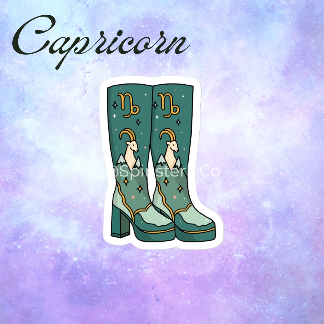 Zodiac Stickers All 12 Signs | Die-Cut Satin Boot Sticker Set - Spinsterly Co