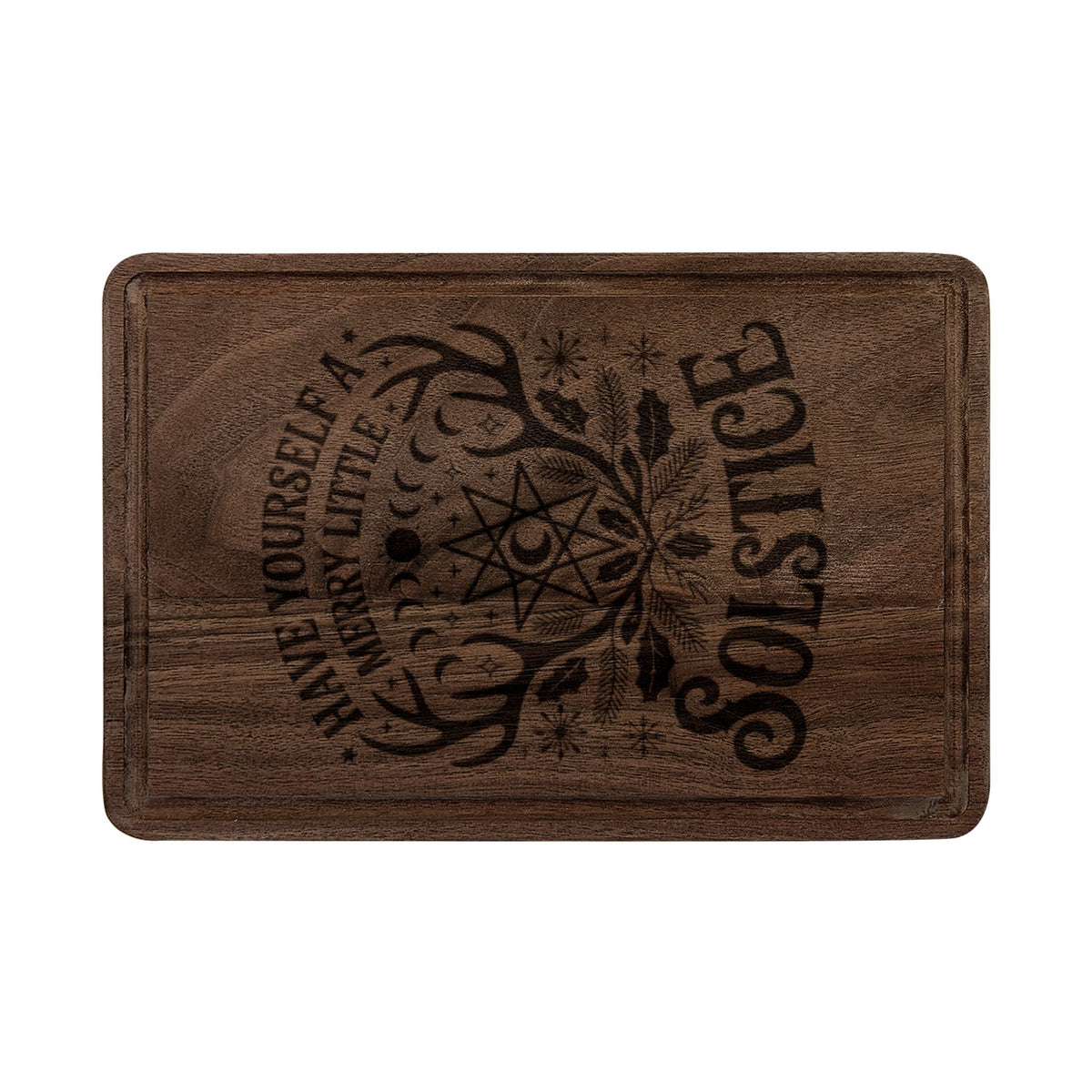 Solstice Mandala Engraved Wooden Cutting Board | Maple or Walnut Kitchen Board - Spinsterly Co