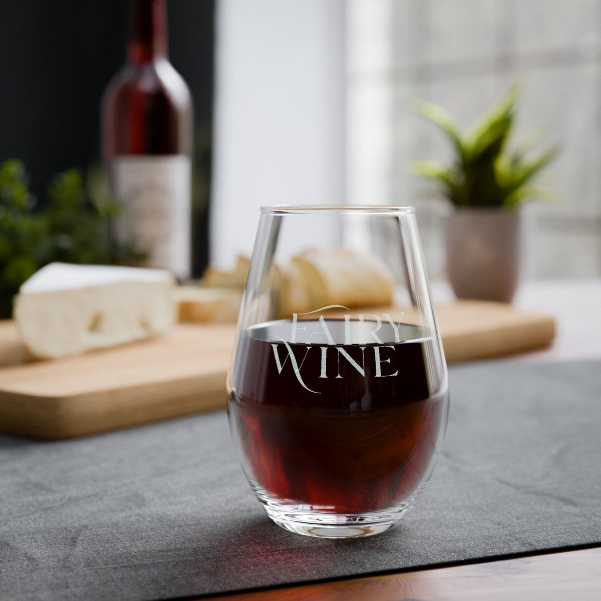 Fairy Wine Stemless Wine Glass, 11.5oz | Romantasy Engraved Glassware - Spinsterly Co