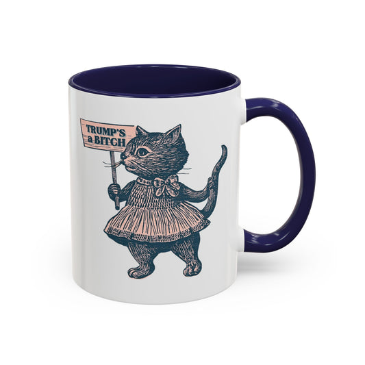 Vintage Protest Cat Accent Coffee Mug | Victorian Cat Political Protest Mug - Spinsterly Co