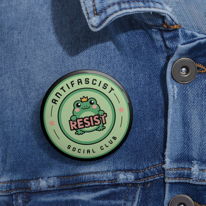 Antifascist Social Club Resist Pin Button | Kawaii Frog Political Badge - Spinsterly Co