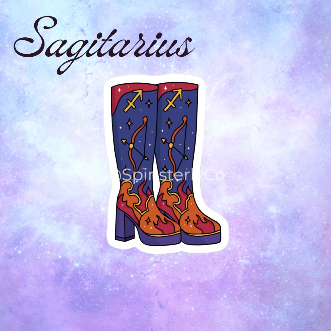 Zodiac Stickers All 12 Signs | Die-Cut Satin Boot Sticker Set - Spinsterly Co
