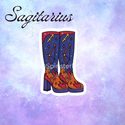 Zodiac Stickers All 12 Signs | Die-Cut Satin Boot Sticker Set - Spinsterly Co