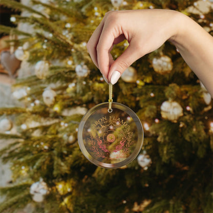 Burn It Down Dragon Flame Glass Ornament | Romantasy Book Lover Holiday Gift - Spinsterly Co