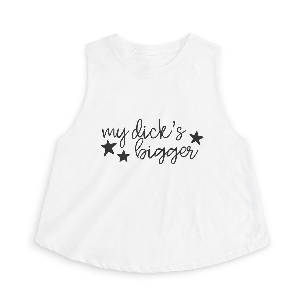 My D!ck's Bigger Crop Top | Funny Feminist Women's Cropped Tank - Spinsterly Co