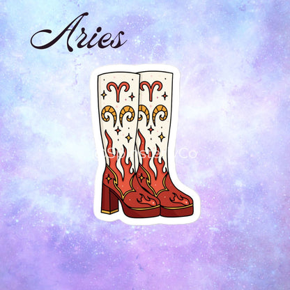 Zodiac Stickers All 12 Signs | Die-Cut Satin Boot Sticker Set - Spinsterly Co