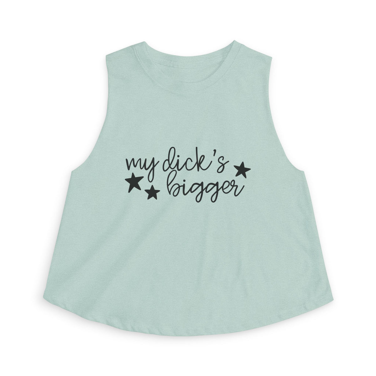 My D!ck's Bigger Crop Top | Funny Feminist Women's Cropped Tank - Spinsterly Co